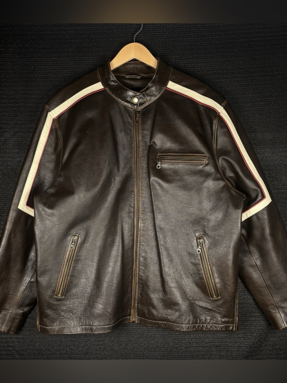 Vintage Brown leather jacket men’s XL